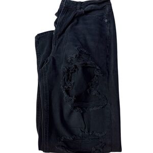 American Eagle Outfitters Black Skinny Ripped Jeans